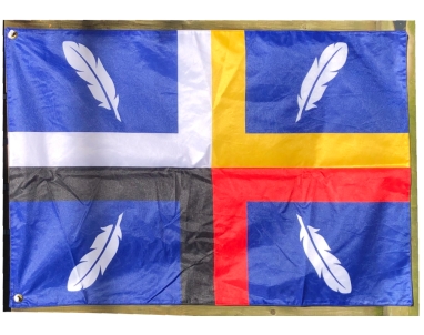 Double side 3' x 2' French-Canadian outdoor flag of Aboriginal ancestry from Quebec